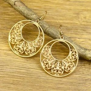 Bohemian Gold Circle Earrings